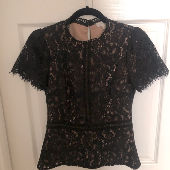 OASIS Lace Peplum Top - Picture 1 of 4